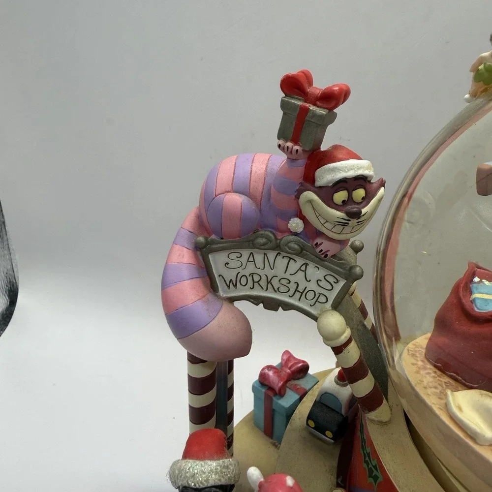 Disney Christmas Santa's Workshop Snow Globe Mickey Snow White Tinkerbell Goofy - Picture 7 of 16